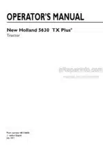 Photo 4 - New Holland 5630TX Plus Operators Manual Tractor 48134660