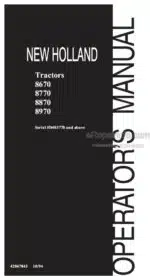 Photo 4 - New Holland 8670 8770 8870 8970 Operators Manual Tractor 42867043