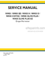 Photo 4 - New Holland 9090X GE / H / O / Coffee / Olive Plus / Olive Plus GE Service Manual Grape Harvester 47914333