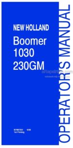 Photo 4 - New Holland Boomer 1030 230GM Operators Manual Tractor Mower Deck 87487351