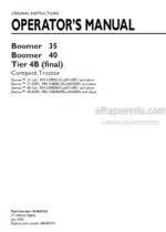 Photo 4 - New Holland Boomer 35 Boomer 40 Tier 4B Final Operators Manual Compact Tractor 51485726