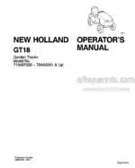 Photo 3 - New Holland GT18 Operators Manual Garden Tractor 42682100