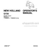 Photo 4 - New Holland GT20 Operators Manual Garden Tractor 86579096