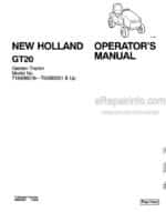 Photo 4 - New Holland GT20 Operators Manual Garden Tractor 86602567