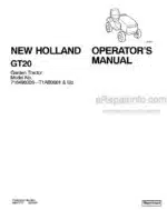 Photo 4 - New Holland GT20 Operators Manual Garden Tractor 86617777