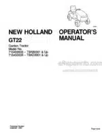 Photo 4 - New Holland GT22 Operators Manual Garden Tractor 42682300