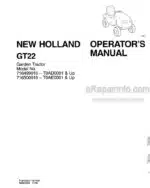 Photo 4 - New Holland GT22 Operators Manual Garden Tractor 86602568