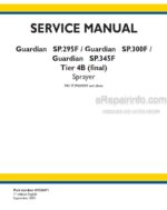 Photo 4 - New Holland Guardian SP295F SP.300F SP.345F Service Manual Sprayer 47828471