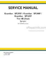 Photo 4 - New Holland Guardian SP295F SP.300F SP.345F Service Manual Sprayer 47828471