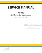 Photo 4 - New Holland H8040 Service Manual Self-Propelled Windrower 47487694