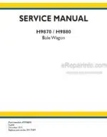 Photo 5 - New Holland H9870 H9880 Service Manual Bale Wagon 47918070