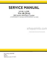 Photo 4 - New Holland L218 L220 Service Manual Skid Steer Loader 47851949