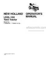 Photo 4 - New Holland LS35-15H Operators Manual Yard Tractor 86617773