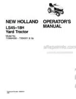 Photo 4 - New Holland LS45-18H Operators Manual Yard Tractor 86599815