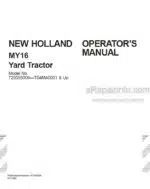 Photo 4 - New Holland MY16 Operators Manual Yard Tractor 87040089