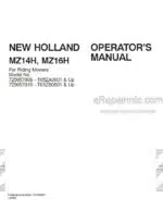 Photo 4 - New Holland MZ14H MZ16H Operators Manual Riding Mower 87056621