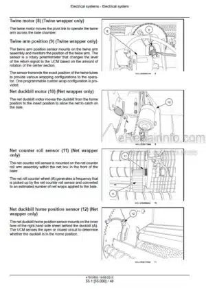 Photo 9 - New Holland 450 460 550 560 Roll-Belt Service Manual Round Baler 47915803