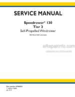 Photo 4 - New Holland Speedrower 130 Service Manual Self-Propelled Windrower 47904535