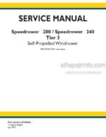 Photo 5 - New Holland Speedrower 200 240 Service Manual Self-Propelled Windrower 47904526 47904536