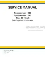 Photo 4 - New Holland Speedrower 220 260 Service Manual Self-Propelled Windrower 47824875