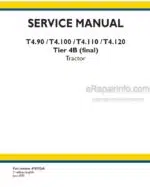 Photo 4 - New Holland T4.90 T4.100 T4.110 T4.120 Tier 4B (final) Service Manual Tractor 47878245
