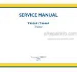 Photo 4 - New Holland T4030F T4040F Service Manual Tractor 47888340