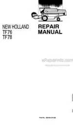 Photo 5 - New Holland TF76 TF78 Repair Manual Combine Harvester 604.64.016.00