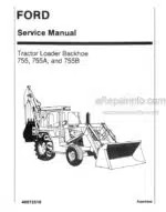 Photo 4 - Ford 755 755A 755B Service Manual And Supplement Tractor Loader Backhoe 40075510
