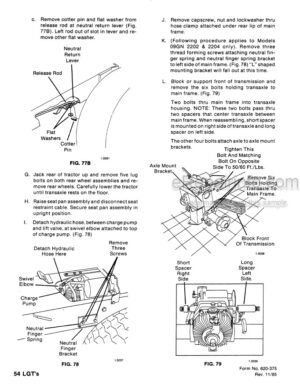 Photo 1 - Ford LGT12 LGT12H LGT14 LGT14H LGT17 LGT17H LGT18H Service Manual Lawn And Garden Tractor 40641005