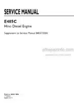 Photo 4 - Hino P11C-VC Supplement To Service Manual 84557350A Diesel Engine For New Holland E485C Excavator 84561180A