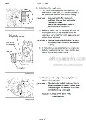 Photo 1 - Hino P11C-VC Supplement To Service Manual 84557350A Diesel Engine For New Holland E485C Excavator 84561180A