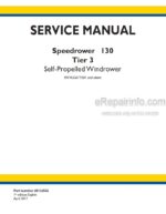 Photo 4 - New Holland 130 Speedrower Tier 3 Service Manual Self-Propelled Windrower 48126536