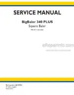 Photo 4 - New Holland 340 BigBaler Plus Service Manual Square Baler 48123751