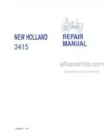 Photo 4 - New Holland 3415 Repair Manual Tractor 87028646