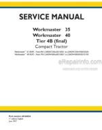 Photo 4 - New Holland 35 40 Workmaster Tier 4B Final Service Manual Compact Tractor 48144024