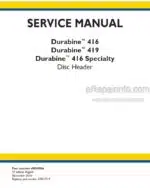 Photo 4 - New Holland 416 419 416 Durabine Speciality Service Manual Disc Header 48049006