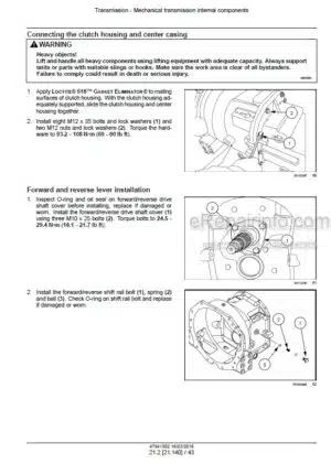 Photo 3 - New Holland 41 47 Boomer Tier 4B Final Service Manual Compact Tractor 47941902
