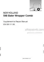 Photo 4 - New Holland 548 Repair Manual Supplement Baler Wrapper Combi 6046611101