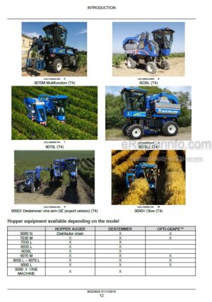 Photo 3 - New Holland 9030L Service Manual Grape Harvester 90323626