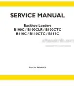 Photo 4 - New Holland B100C B100CLR B100CTC B110C B110CTC B115C Service Manual Backhoe Loader 84568042A