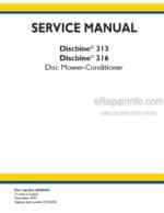 Photo 4 - New Holland Discbine 313 316 Service Manual Disc Mower Conditioner 48049004
