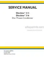 Photo 4 - New Holland Discbine 313 316 Service Manual Disc Mower Conditioner 48049004