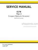 Photo 4 - New Holland E27B Tier 3 Service Manual Compact Hydraulic Excavator S5HD0003E01