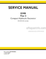 Photo 4 - New Holland E30B Tier 3 Service Manual Compact Hydraulic Excavator S5HW0040E01