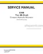 Photo 5 - New Holland E30B Tier 4B Final Service Manual Compact Hydraulic Excavator S5HW0039E01
