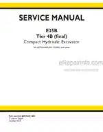 Photo 4 - New Holland E35B Tier 4B Final Service Manual Compact Hydraulic Excavator S5HX0011E01