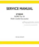 Photo 4 - New Holland E70BSR ROPS Tier III Service Manual Midi Crawler Excavator 84365679