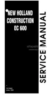 Photo 4 - New Holland EC600 Service Manual Excavator 73179401