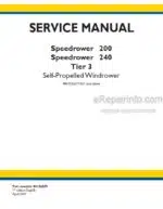 Photo 5 - New Holland 200 240 Speedrower Tier 3 Service Manual Self-Propelled Windrower