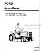 Photo 4 - Ford 100 120 125 145 165 195 Service Manual Lawn And Garden Tractor 40010060